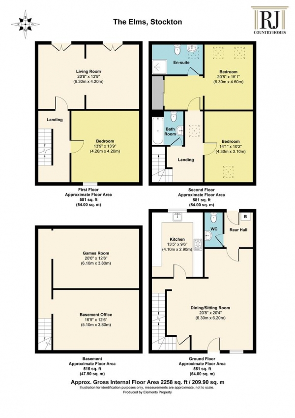 Floor Plan Image for 3 Bedroom Property for Sale in Stockton Grange, Stockton, Worcester