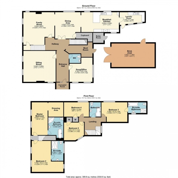 Floor Plan Image for 5 Bedroom Detached House for Sale in Grimley, Worcester