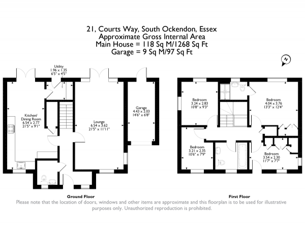Floor Plan Image for 4 Bedroom Detached House for Sale in Courts Way, Aveley