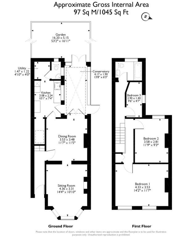 Floor Plan Image for 3 Bedroom Semi-Detached House for Sale in Park Lane, Hornchurch