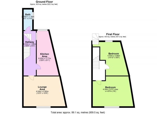 Floor Plan Image for 2 Bedroom Flat to Rent in Green Lane, Dagenham