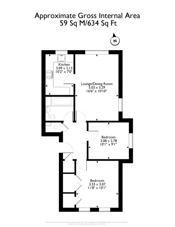 Floor Plan Image for 2 Bedroom Apartment for Sale in Monkwood Close, Romford