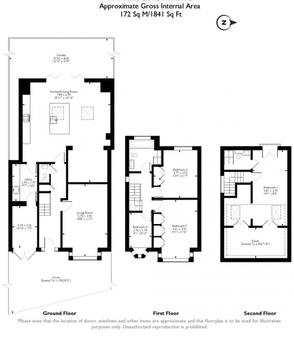 Floor Plan Image for 4 Bedroom Semi-Detached House for Sale in Pettits Lane, Romford