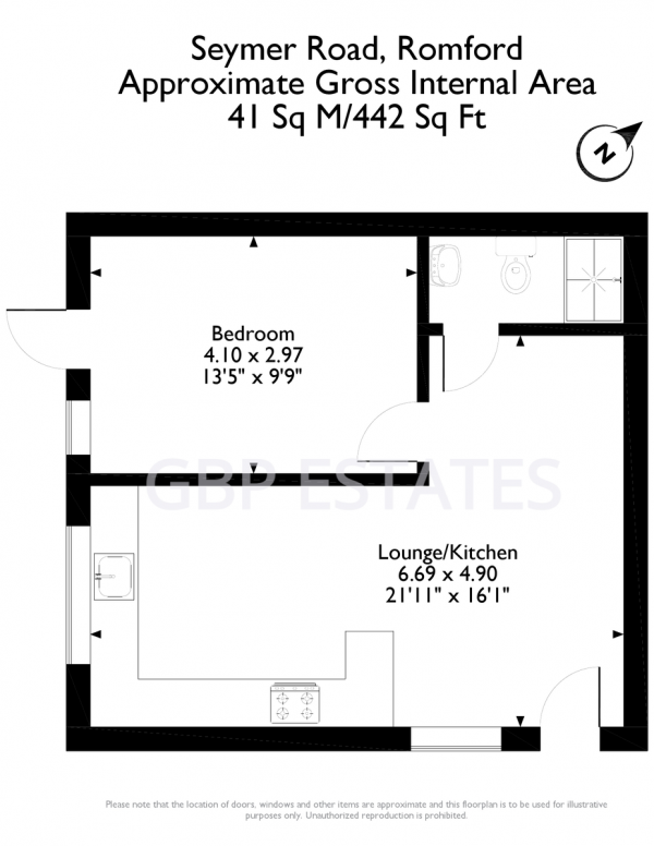 Floor Plan Image for 1 Bedroom Maisonette for Sale in Seymour Road, Romford RM1