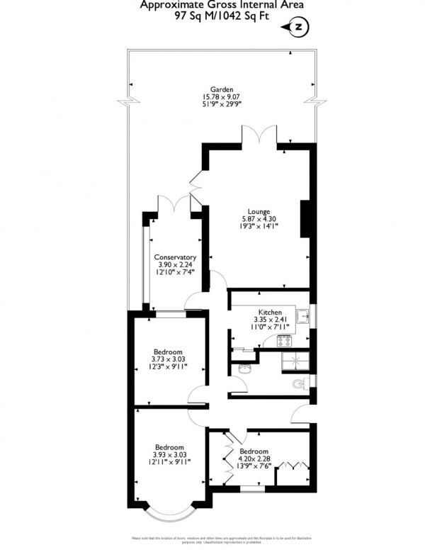 Floor Plan Image for 3 Bedroom Semi-Detached Bungalow for Sale in Belvedere Avenue, Barkingside