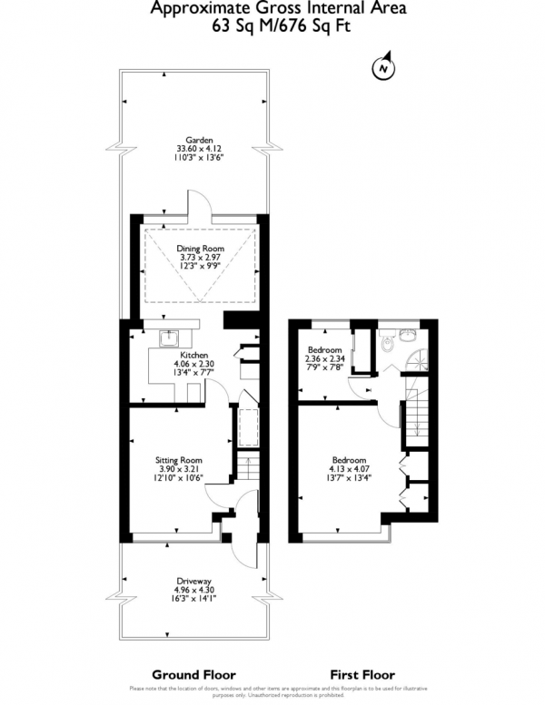 Floor Plan Image for 2 Bedroom Terraced House for Sale in Gorseway, Romford RM7