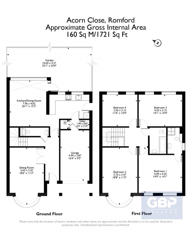 Floor Plan Image for 4 Bedroom Detached House for Sale in Acorn Close, Romford RM1