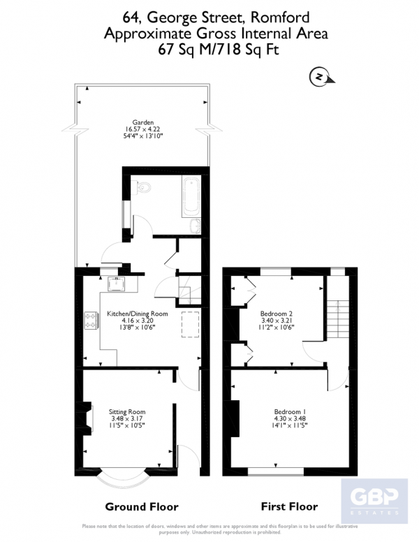 Floor Plan Image for 2 Bedroom Terraced House for Sale in George Street, Romford RM1