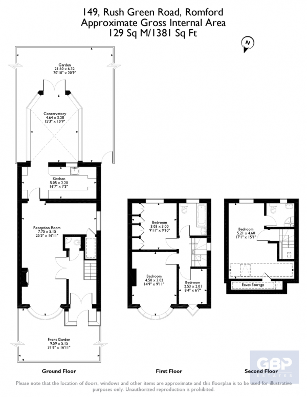 Floor Plan Image for 4 Bedroom Semi-Detached House for Sale in Rush Green Road, Romford RM7