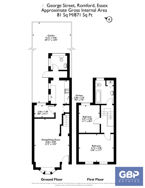 Floor Plan Image for 2 Bedroom Terraced House for Sale in George Street, Romford