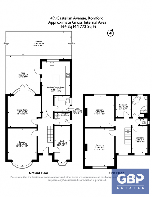 Floor Plan Image for 4 Bedroom Semi-Detached House for Sale in Castellan Avenue, Gidea Park