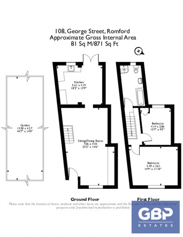 Floor Plan Image for 2 Bedroom Terraced House for Sale in George Street, Romford