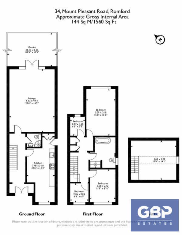 Floor Plan for 4 Bedroom Semi-Detached House for Sale in Mount Pleasant Road, Romford, RM5, 3YL - Guide Price &pound475,000