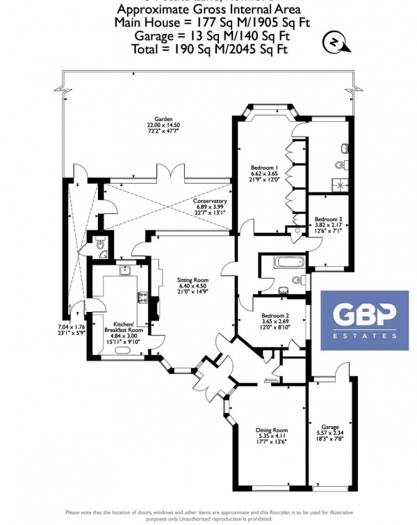 Floor Plan Image for 4 Bedroom Detached Bungalow for Sale in Pettits Lane, Romford