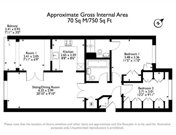 Floor Plan Image for 2 Bedroom Apartment for Sale in Junction Road, Romford