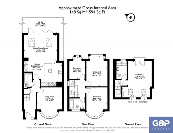 Floor Plan Image for 4 Bedroom Semi-Detached House for Sale in Pettits Lane, Romford