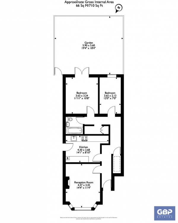 Floor Plan Image for 2 Bedroom Apartment for Sale in Regarth Avenue, Romford