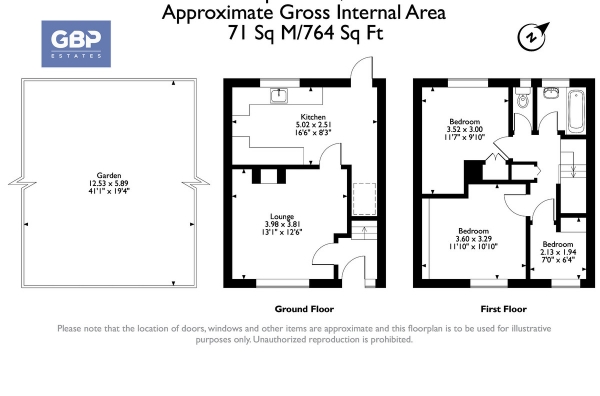 Floor Plan Image for 3 Bedroom Terraced House for Sale in Barnstaple Road, Romford