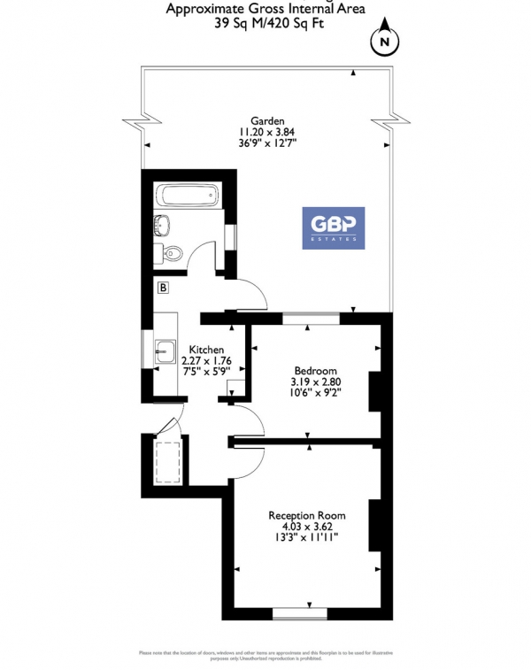 Floor Plan Image for 1 Bedroom Maisonette for Sale in Becontree Avenue, Dagenham