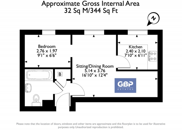 Floor Plan Image for 1 Bedroom Studio for Sale in Tallis Court, Kidman Close Gidea Park