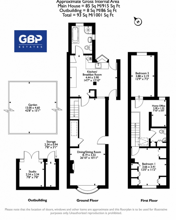 Floor Plan Image for 2 Bedroom Semi-Detached House for Sale in George Street, Romford