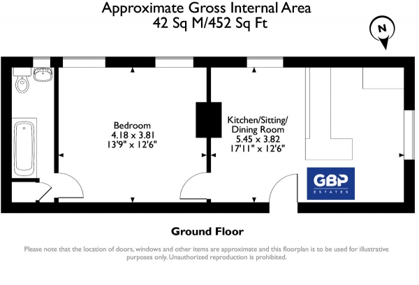 Floor Plan Image for 1 Bedroom Ground Flat for Sale in Astra Close, Hornchurch