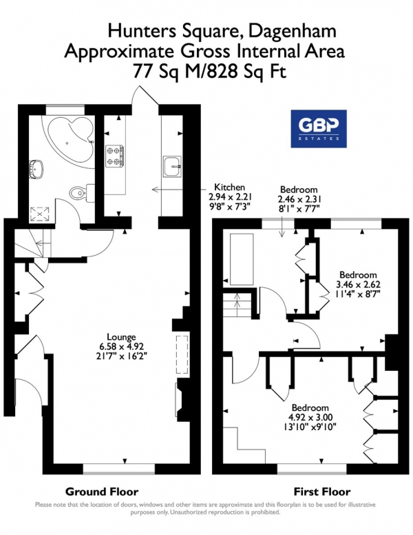 Floor Plan Image for 3 Bedroom Terraced House for Sale in Hunters Square, Dagenham