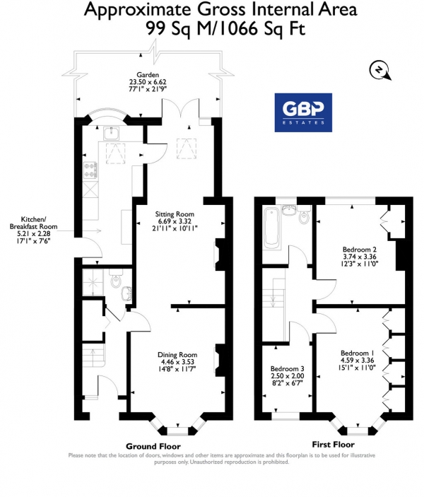 Floor Plan Image for 3 Bedroom Semi-Detached House for Sale in Hainault Road, Romford RM5