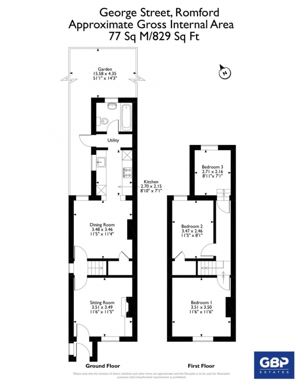 Floor Plan Image for 3 Bedroom Semi-Detached House for Sale in George Street, Romford