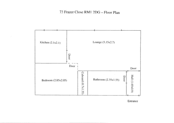 Floor Plan Image for 1 Bedroom Flat for Sale in Frazer Close, Romford