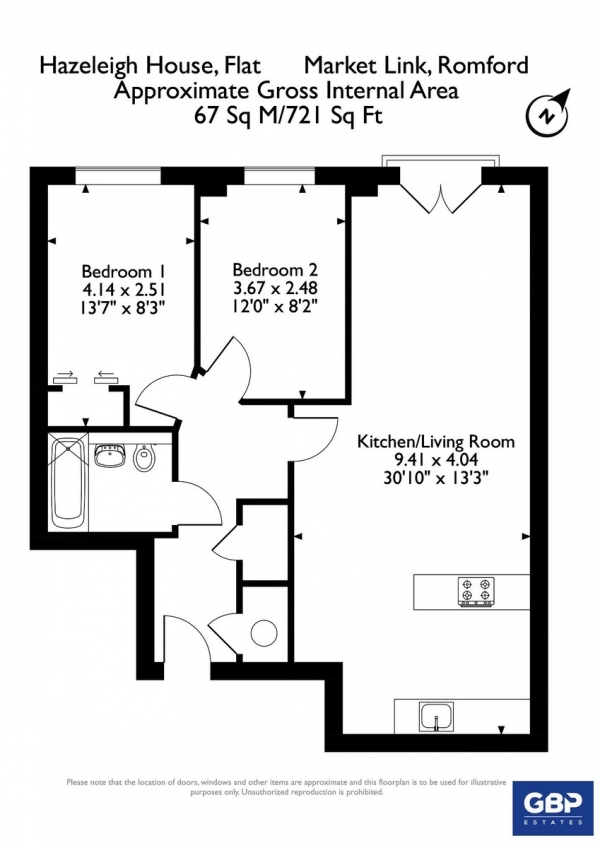 Floor Plan Image for 2 Bedroom Apartment for Sale in Market Link, Romford