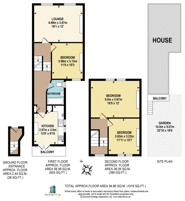 Floor Plan Image for 3 Bedroom Flat for Sale in Bromar Road, Camberwell, SE5