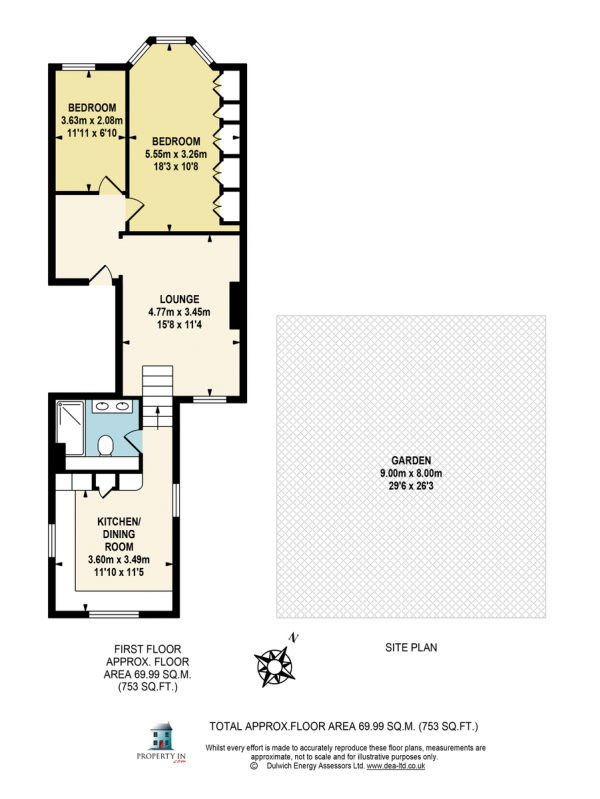 Floor Plan Image for 2 Bedroom Flat for Sale in East Dulwich Grove, Dulwich