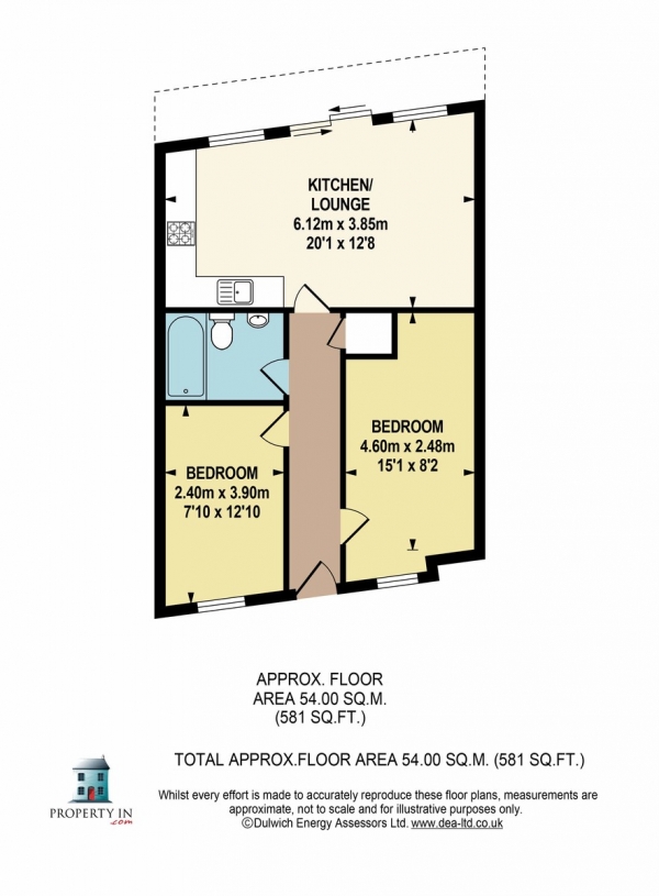 Floor Plan for 2 Bedroom Penthouse for Sale in Flat 14 'The Penthouse', Dartmouth Road, SE23, SE23, 3XU - Guide Price &pound420,000