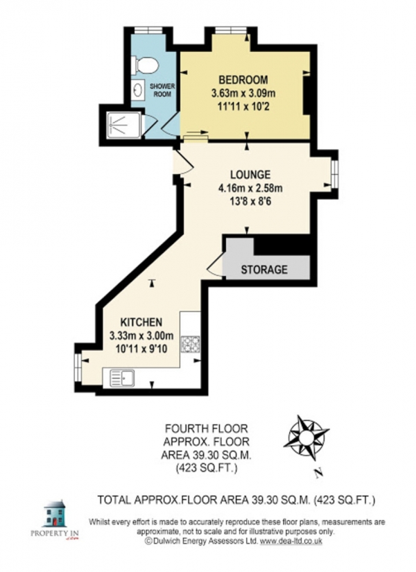 Floor Plan Image for 1 Bedroom Apartment for Sale in Dog Kennel Hill Estate, East Dulwich