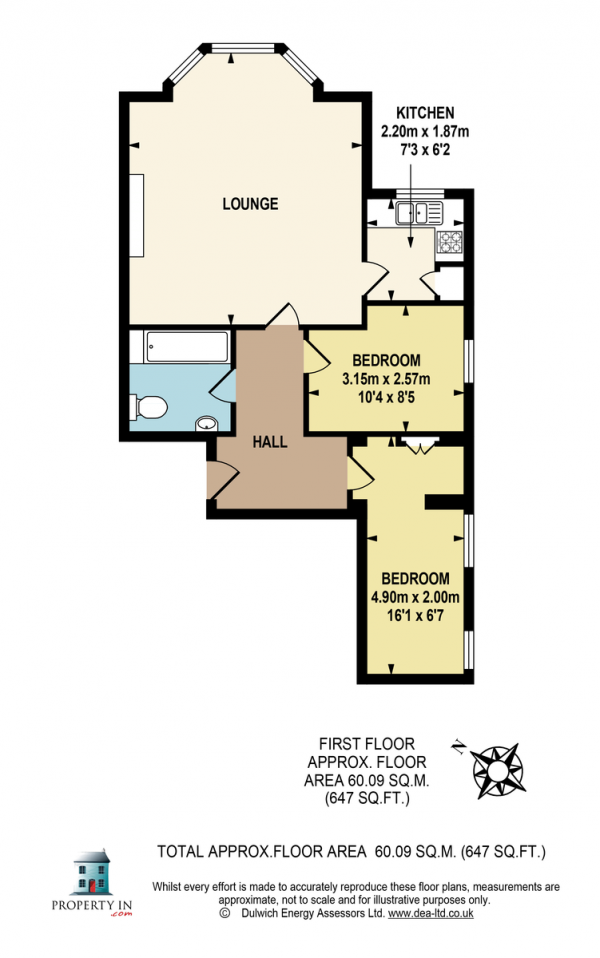 Floor Plan Image for 2 Bedroom Flat to Rent in Peckham Rye, Dulwich, SE22