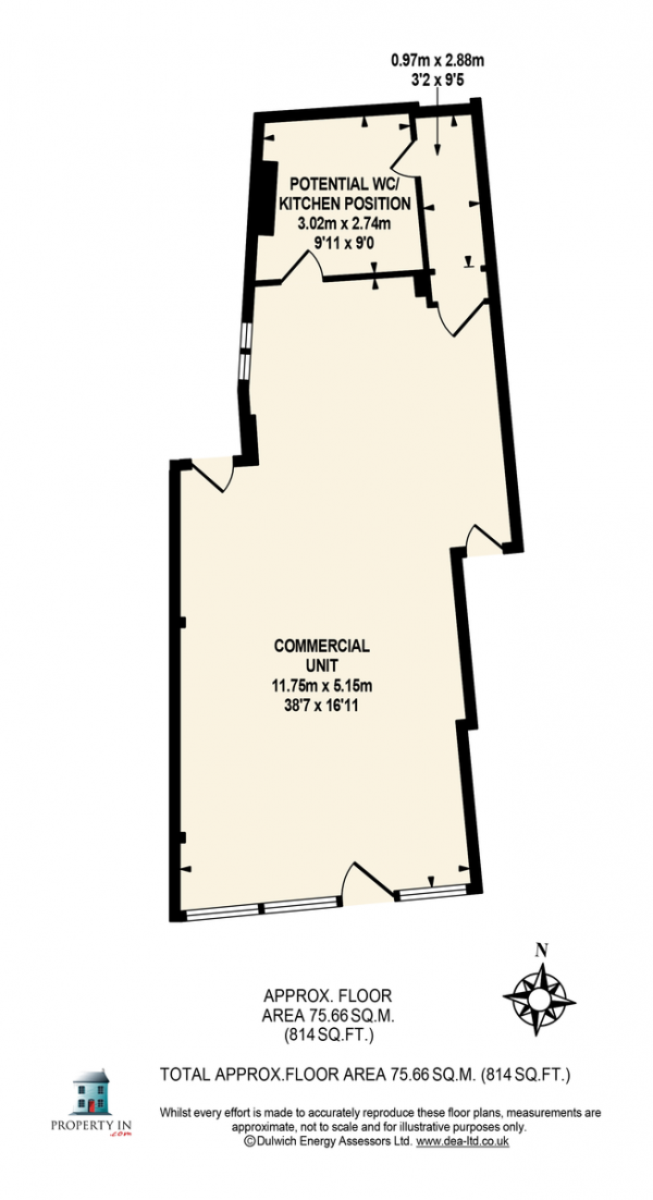 Floor Plan Image for Retail - High Street to Rent in 25/27 Grove Vale, Dulwich, SE22