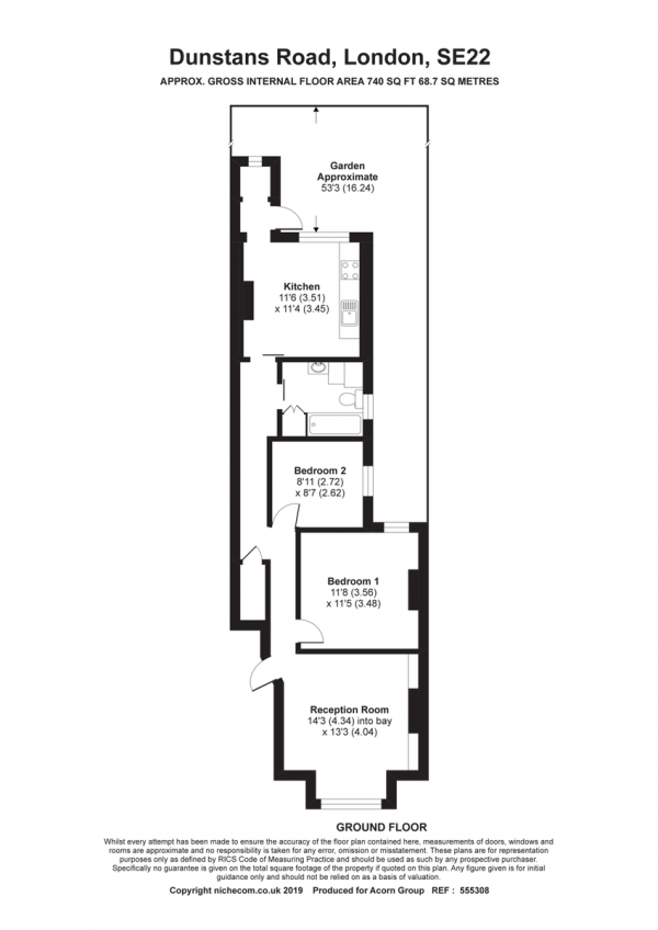 Floor Plan Image for 2 Bedroom Flat for Sale in Dunstans Road, East Dulwich, London