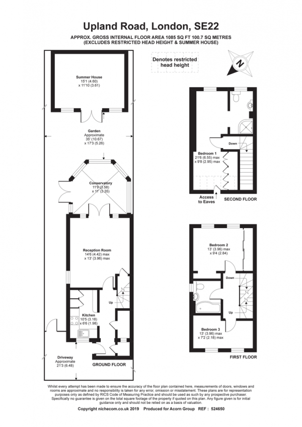 Floor Plan Image for 3 Bedroom End of Terrace House for Sale in Upland Road, East Dulwich, London