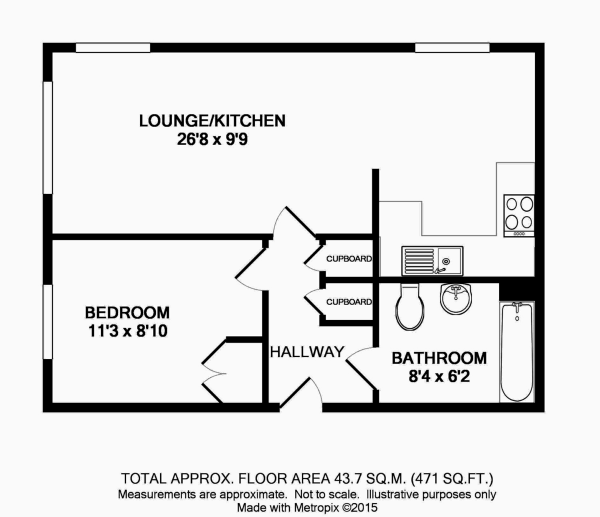 Floor Plan Image for 1 Bedroom Flat for Sale in Highwood Close, East Dulwich