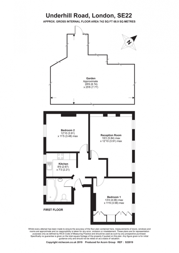 Floor Plan Image for 2 Bedroom Flat for Sale in Underhill Road, East Dulwich, London