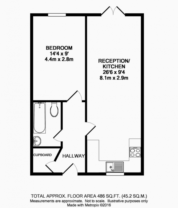 Floor Plan Image for 1 Bedroom Ground Flat for Sale in Leonora Tyson Mews, London