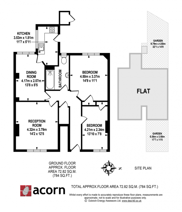 Floor Plan Image for 2 Bedroom Ground Maisonette for Sale in Brockley Rise, Forest Hill