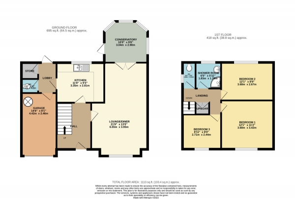 Floor Plan Image for 3 Bedroom Detached House for Sale in Kelmarsh Avenue, Wigston