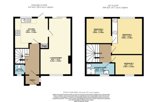 Floor Plan Image for 3 Bedroom Semi-Detached House for Sale in Avon Drive, Whetstone