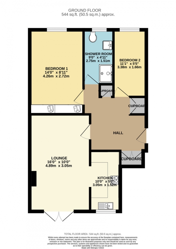 Floor Plan for 2 Bedroom Flat for Sale in Long Street, Wigston, LE18, 2BQ -  &pound125,000