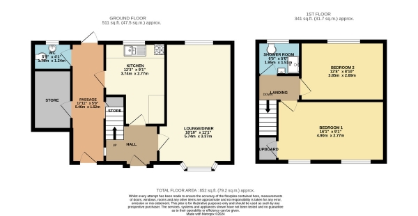 Floor Plan for 2 Bedroom Town House for Sale in Allenwood Road, Eyres Monsell, LE2, 9BE - Offers Over &pound190,000