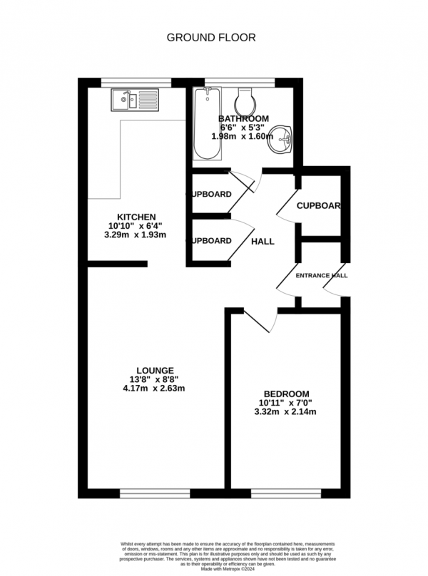 Floor Plan Image for 1 Bedroom Ground Flat for Sale in Welford Road, Wigston