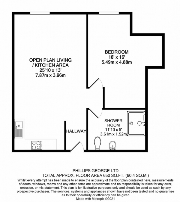 Floor Plan Image for 1 Bedroom Apartment for Sale in Leicester Road, Wigston