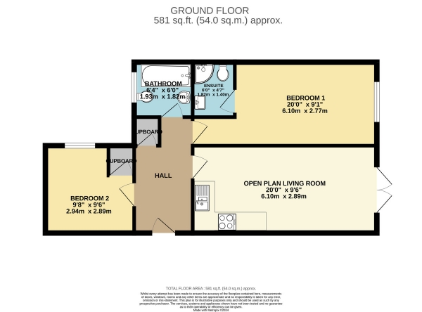 Floor Plan for 2 Bedroom Apartment for Sale in Charles Street, Leicester, LE1, 1LB - Offers in Excess of &pound140,000